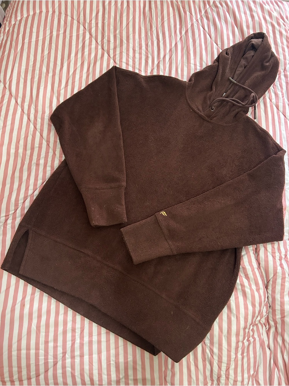 Fabletics Cozy Brown Hooded Pullover Sweater